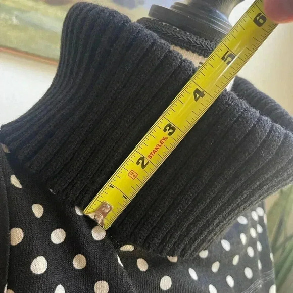 Sleeveless Polka Dot Dress - Knit Turtleneck Unique Design Medium - Picture 8 of 11